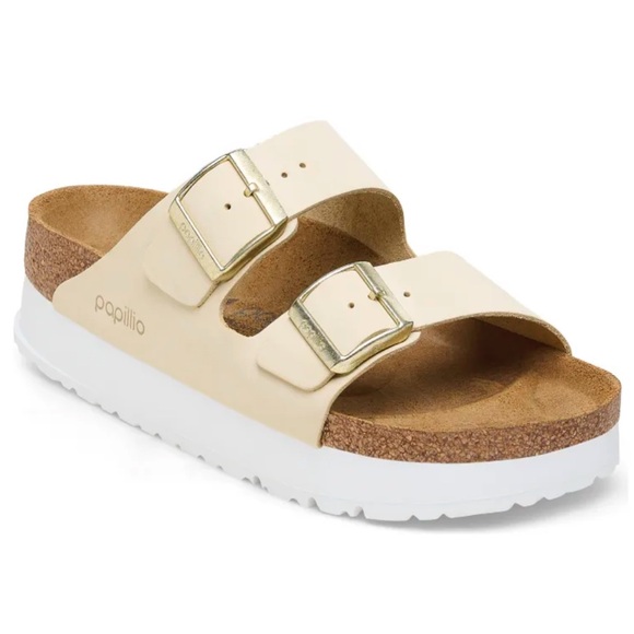 New in Box! Birkenstock Arizona pap flex platform sandals in ECRU size 36 uk - Picture 7 of 13